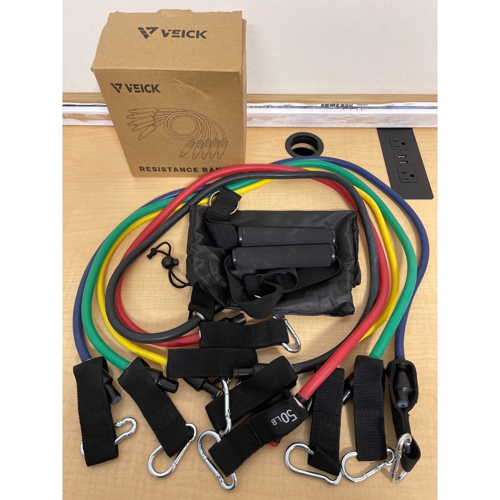 VEICK Resistance Bands Set 150lb Stackable Workout Exercise Bands with Handles